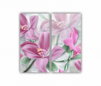 Set 2 Tablouri Multicanvas Ilustratie 3D florilor primavara 0704 80X80 cm