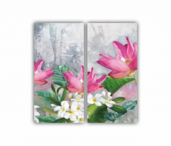 Set 2 Tablouri Multicanvas Ilustratie 3D florilor primavara 0780 80X80 cm 