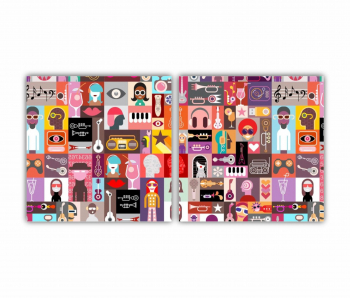 Set 2 Tablouri Multicanvas ilustratie vector 14 0218 160X80 cm 