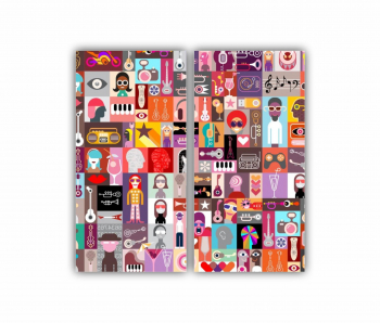 Set 2 Tablouri Multicanvas ilustratie vector 14 0218 80X80 cm 