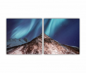 Set 2 Tablouri Multicanvas Lumina nordica in Islanda 0059 160X80 cm 