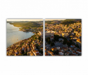 Set 2 Tablouri Multicanvas Old city Sibenik 0434 160X80 cm 