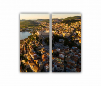 Set 2 Tablouri Multicanvas Old city Sibenik 0434 80X80 cm 