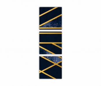 Set 3 Tablouri Multicanvas 3d illustration - Golden lines 2 0167 40X120 cm 