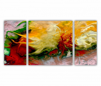 Set 3 Tablouri Multicanvas abstract colorful illustration 2 - ROBERTO SORIN 0033 120X60 cm 