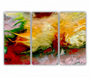 Set 3 Tablouri Multicanvas abstract colorful illustration 2 - ROBERTO SORIN 0033 180X120 cm 