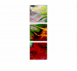 Set 3 Tablouri Multicanvas abstract colorful illustration 2 - ROBERTO SORIN 0033 40X120 cm 