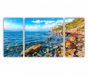 Set 3 Tablouri Multicanvas Cape Milazzo Insula Sicilia Italia 0003 120X60 cm 