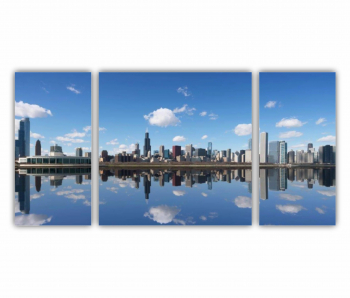 Set 3 Tablouri Multicanvas Chicago City 0465 120X60 cm 