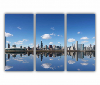 Set 3 Tablouri Multicanvas Chicago City 0465 180X120 cm 