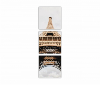 Set 3 Tablouri Multicanvas Eiffel Tower 0423 60X180 cm 