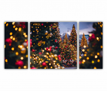 Set 3 Tablouri Multicanvas Frumos Pom de Craciun 0561 120X60 cm
