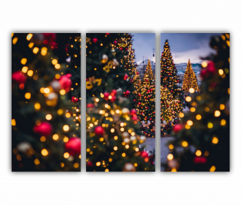 Set 3 Tablouri Multicanvas Frumos Pom de Craciun 0561 180X120 cm