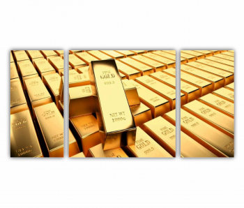 Set 3 Tablouri Multicanvas Golden Bars 0202 120X60 cm 