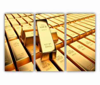 Set 3 Tablouri Multicanvas Golden Bars 0202 180X120 cm 