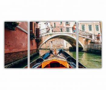 Set 3 Tablouri Multicanvas Gondola Venetia Italia 0062 120X60 cm 