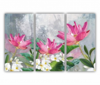 Set 3 Tablouri Multicanvas Ilustratie 3D florilor primavara 0689 180X120 cm 