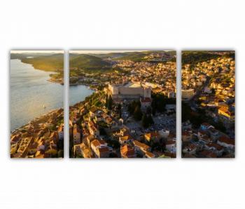 Set 3 Tablouri Multicanvas Old city Sibenik 0434 120X60 cm 