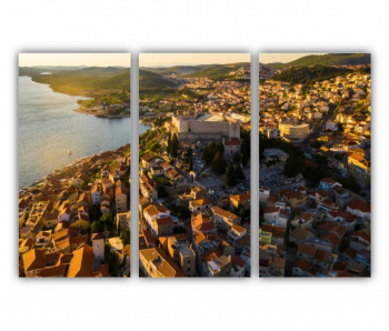 Set 3 Tablouri Multicanvas Old city Sibenik 0434 180X120 cm 