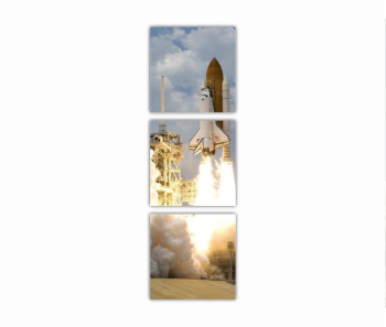 Set 3 Tablouri Multicanvas Rocket-launch 0472 60X180 cm 