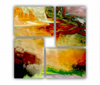 Set 4 Tablouri Multicanvas abstract colorful illustration 1 - ROBERTO SORIN 0032 70X70 cm 