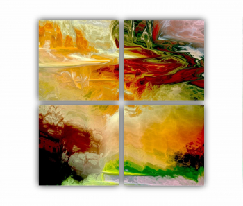 Set 4 Tablouri Multicanvas abstract colorful illustration 1 - ROBERTO SORIN 0032 80X80 cm 
