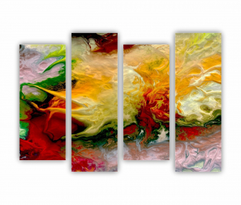 Set 4 Tablouri Multicanvas abstract colorful illustration 2 - ROBERTO SORIN 0033 160X120 cm