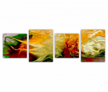 Set 4 Tablouri Multicanvas abstract colorful illustration 2 - ROBERTO SORIN 0033 240X80 cm