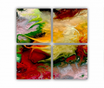 Set 4 Tablouri Multicanvas abstract colorful illustration 2 - ROBERTO SORIN 0033 80X80 cm 