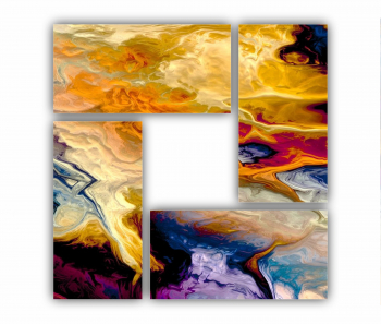 Set 4 Tablouri Multicanvas abstract colorful illustration 3 - ROBERTO SORIN 0034 120X120 cm 