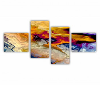 Set 4 Tablouri Multicanvas abstract colorful illustration 3 - ROBERTO SORIN 0034 140X70 cm 