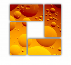 Set 4 Tablouri Multicanvas Abstract Oil Bubbles 0013 120X120 cm 