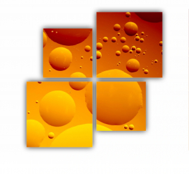 Set 4 Tablouri Multicanvas Abstract Oil Bubbles 0013 160X160 cm 