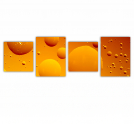 Set 4 Tablouri Multicanvas Abstract Oil Bubbles 0013 240X80 cm 