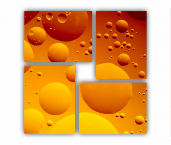 Set 4 Tablouri Multicanvas Abstract Oil Bubbles 0013 70X70 cm 