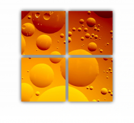 Set 4 Tablouri Multicanvas Abstract Oil Bubbles 0013 80X80 cm 