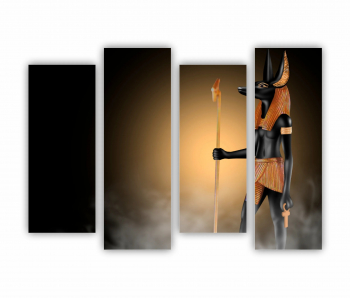 Set 4 Tablouri Multicanvas Anubis al Egiptului Antic - zeul mortii 0615 160X120 cm 