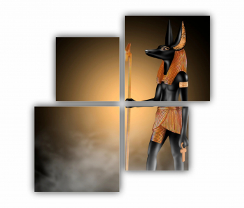 Set 4 Tablouri Multicanvas Anubis al Egiptului Antic - zeul mortii 0615 160X160 cm