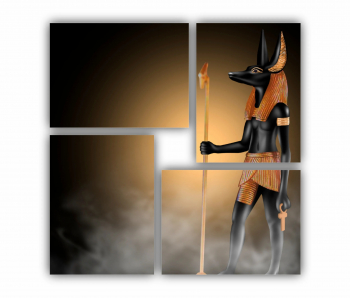 Set 4 Tablouri Multicanvas Anubis al Egiptului Antic - zeul mortii 0615 70X70 cm