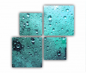 Set 4 Tablouri Multicanvas Apa albastra 0859 160X160 cm 