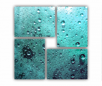 Set 4 Tablouri Multicanvas Apa albastra 0859 70X70 cm 