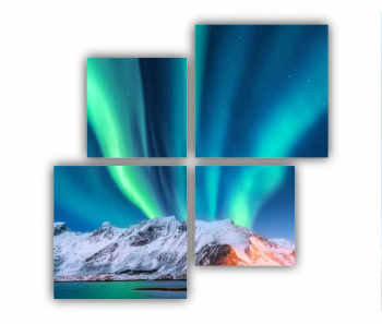 Set 4 Tablouri Multicanvas Aurora 0482 160X160 cm 