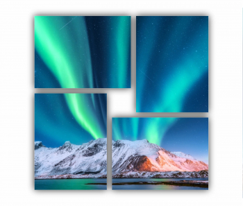 Set 4 Tablouri Multicanvas Aurora 0482 70X70 cm