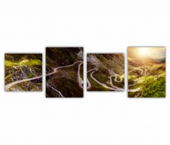 Set 4 Tablouri Multicanvas Autostrada Transfagarasan - Transfagarash - Romania 1 0678 240X80 cm 