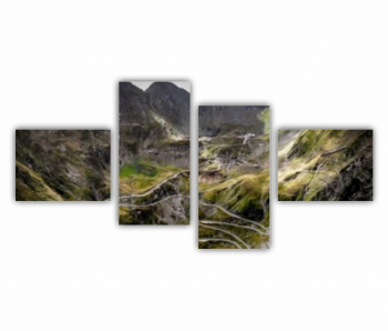 Set 4 Tablouri Multicanvas Autostrada Transfagarasan - Transfagarash - Romania 2 0679 140X70 cm 