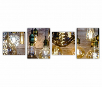 Set 4 Tablouri Multicanvas Becuri de iluminat vintage 0425 240X80 cm 