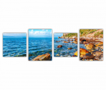 Set 4 Tablouri Multicanvas Cape Milazzo Insula Sicilia Italia 0003 240X80 cm 