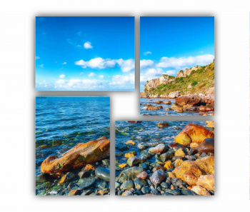 Set 4 Tablouri Multicanvas Cape Milazzo Insula Sicilia Italia 0003 70X70 cm 