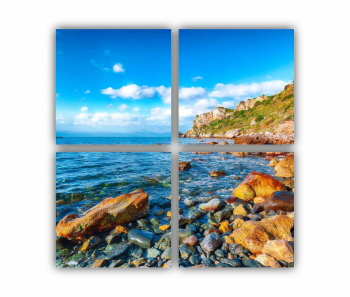 Set 4 Tablouri Multicanvas Cape Milazzo Insula Sicilia Italia 0003 80X80 cm 