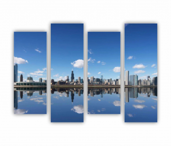 Set 4 Tablouri Multicanvas Chicago City 0465 160X120 cm 